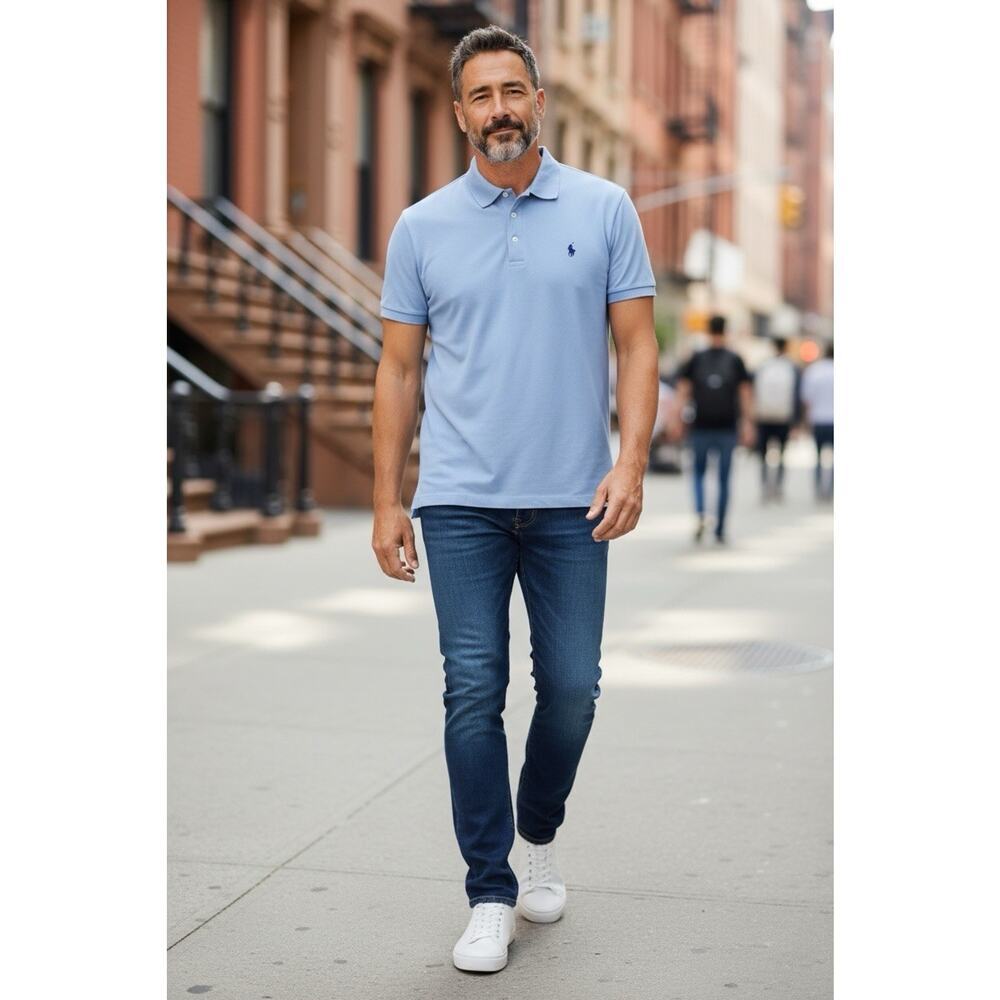 Polo Golf Ralph Lauren Blue Label Mens Light Blue 2XL Pima Cotton Machine Wash